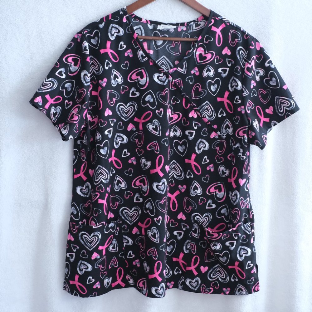 Breast Cancer Scrub Top